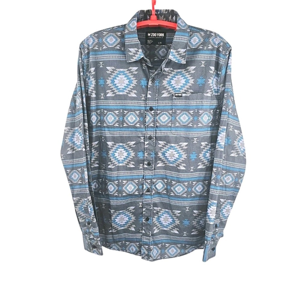 Zoo York Unbreakable Aztec Southwestern Button Up Shirt‎ Men's Large  Retro